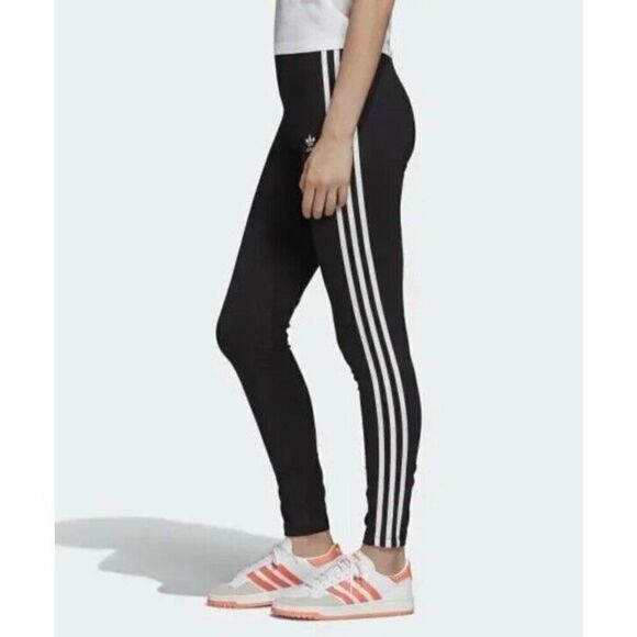 adidas FM3287 Women's Sz Small Adicolor 3 Stripe Tights Black - Picture 7 of 8